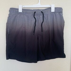 Black and white striped swimsuit